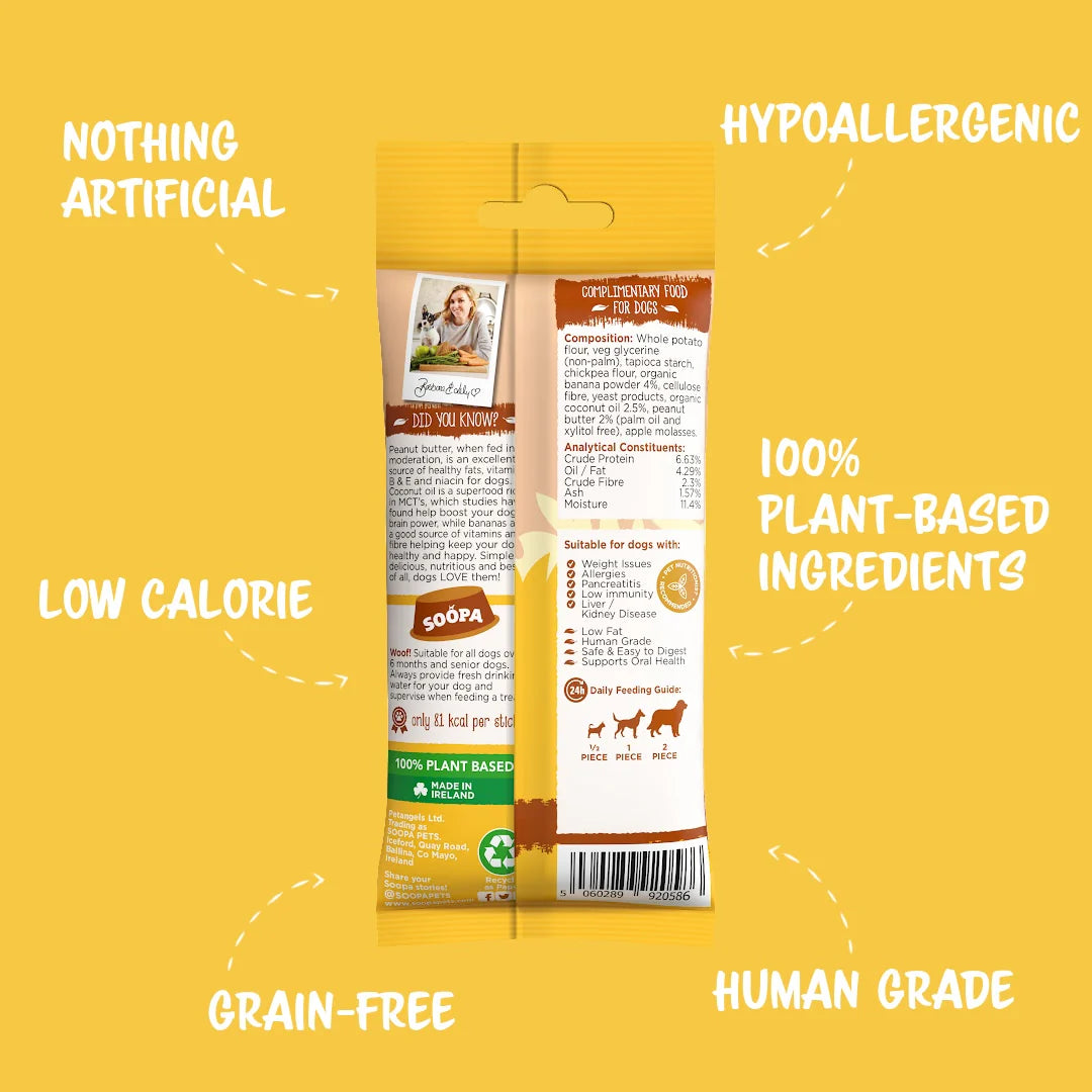 Banana & Peanut Butter Dental Sticks