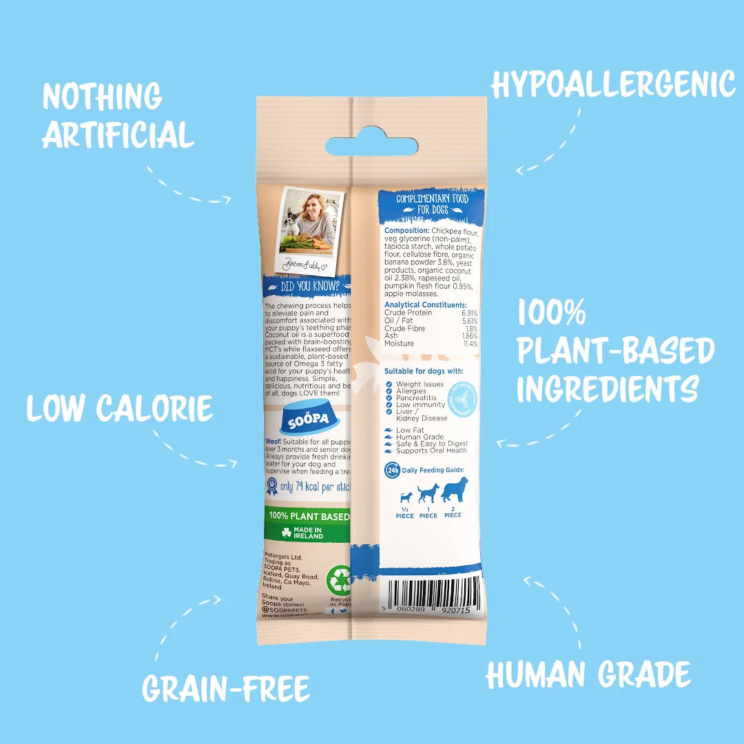 Banana- og graskers tannpinnar fyrir hvolpa